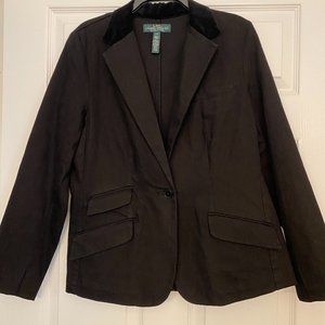 Lauren Jeans Velour Lapel Blazer